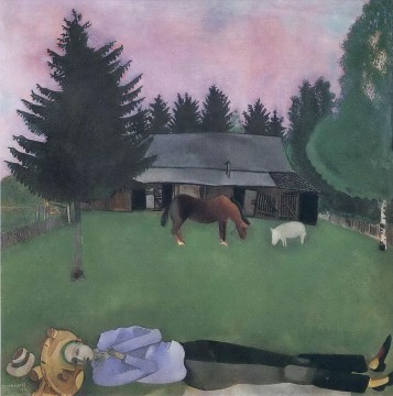  arc - Der Dichter Liegender Zeitgenosse Marc Chagall